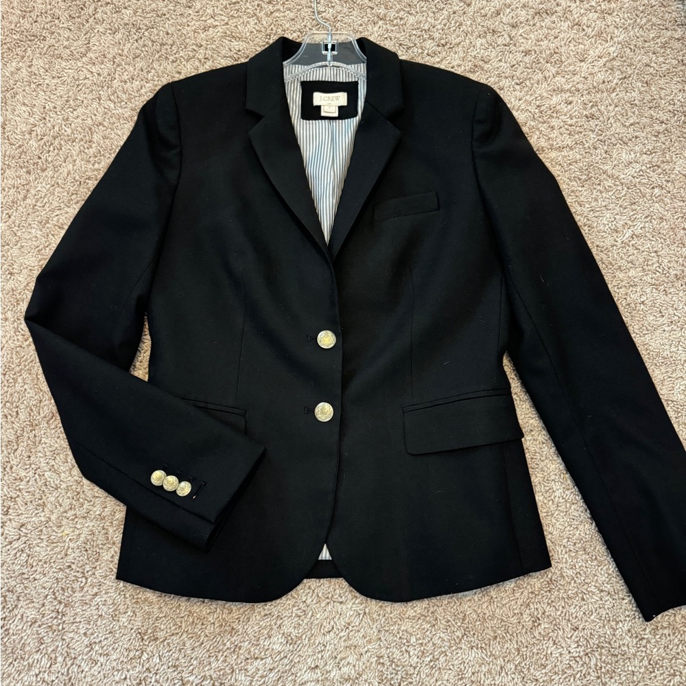 J crew wool blend navy school boy blazer size 2 preppy old money